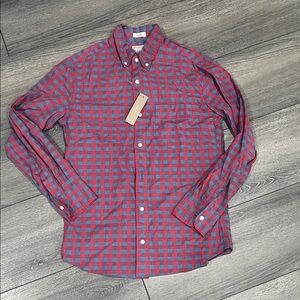 J. Crew Red and Blue Checked Button-Down Shirt XS NWT